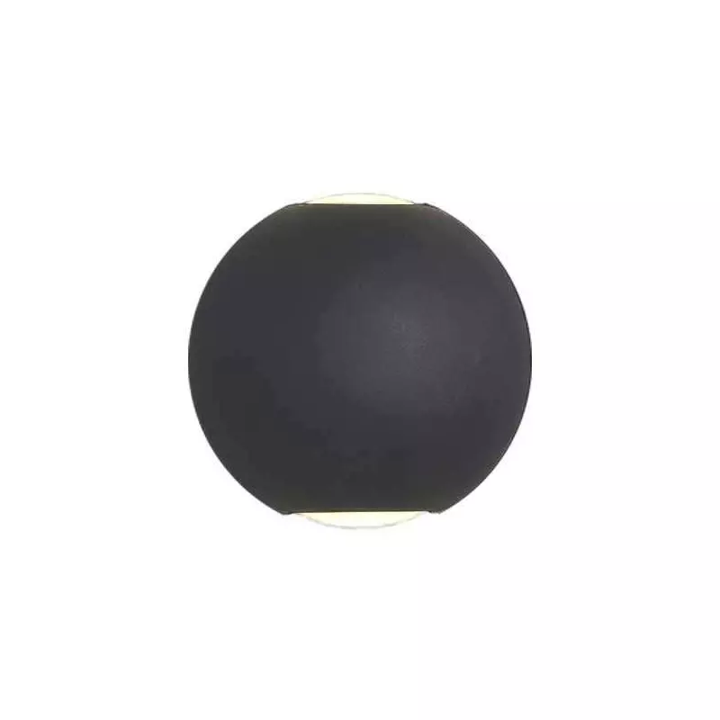 Applique LED murale 6W Rond étanche IP54 Noir - Blanc Naturel 4000K 