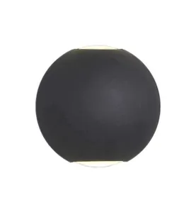 Applique LED murale 6W Rond étanche IP54 Noir - Blanc Naturel 4000K 