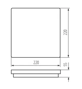 Plafonnier LED 18W étanche IP54 carré côté 220mm Graphite - Blanc Naturel 4000K