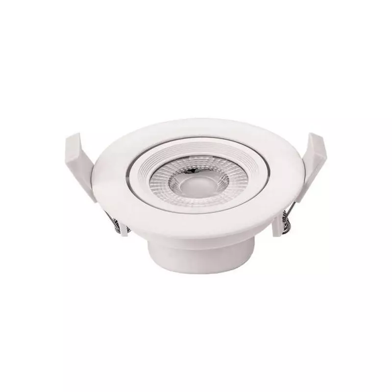 Downlight LED 5W rond ∅90mm Blanc - Blanc Chaud 2700K