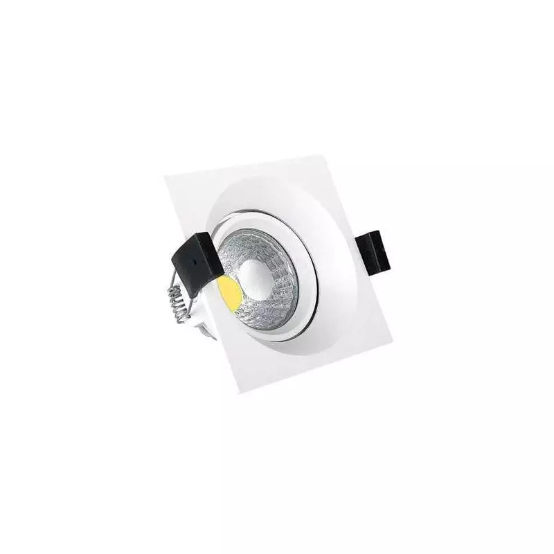 Downlight LED 8W carré Blanc - Blanc Naturel 4500K