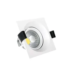 Downlight LED 8W carré Blanc - Blanc Naturel 4500K