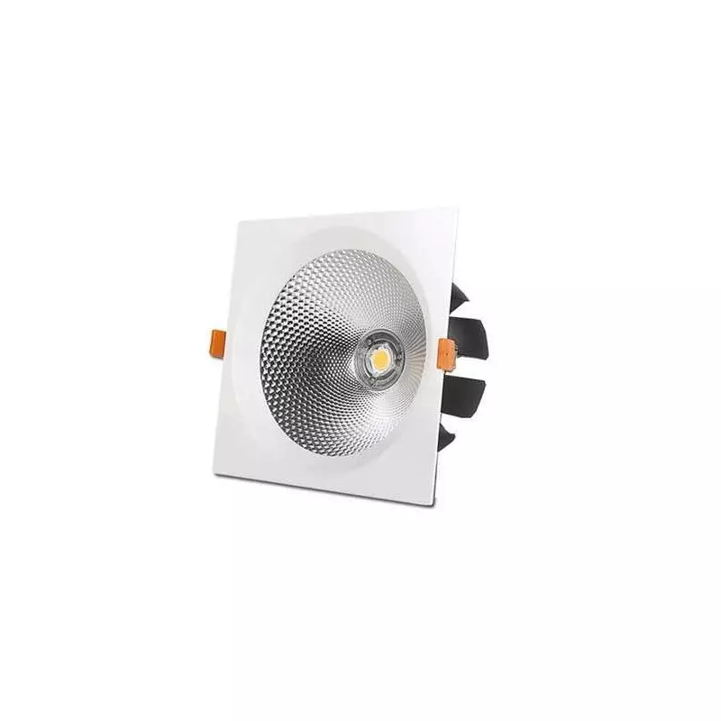 Downlight LED 20W carré Blanc - Blanc Naturel 4500K