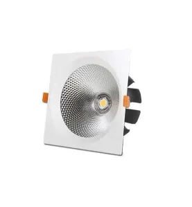 Downlight LED 20W carré Blanc - Blanc Naturel 4500K