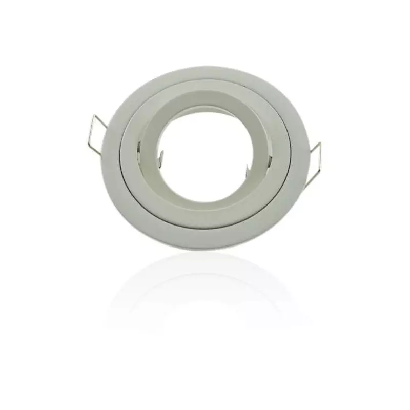 Support spot rond encastrable orientable blanc