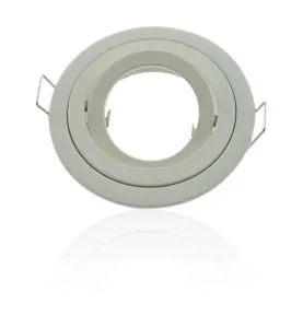 Support de spot encastrable rond orientable 3 anneaux blancs