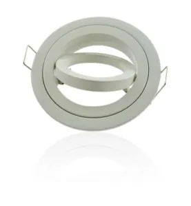 Support de spot encastrable rond orientable 3 anneaux blancs