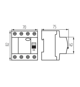 Disjoncteur différentiel, 4P KRD6-4