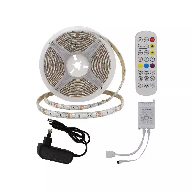 Ruban LED étanche IP54 36W DC12V 60 SMD/m longueur 5m - RGB Multicolore