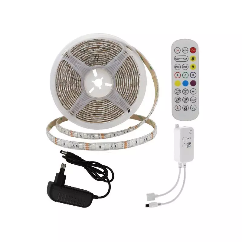 Ruban LED étanche IP54 36W DC12V 60 SMD/m longueur 5m - RGB Multicolore