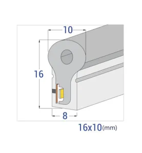 Néon Flexible LED étanche IP65 8,5W/m AC220V 120LED/m longueur 50m - Rose