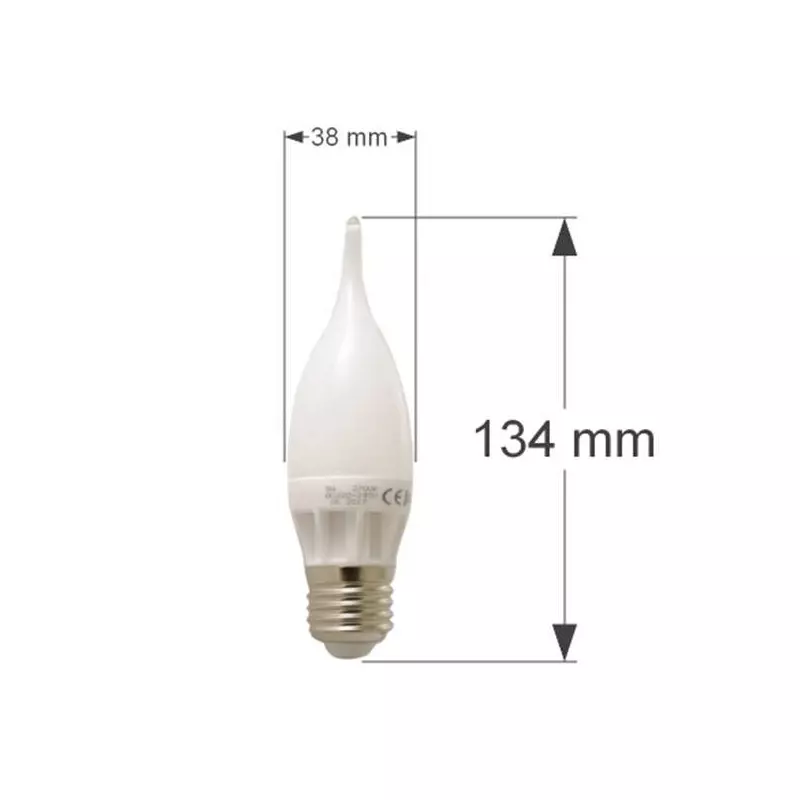 Ampoule LED E27 Flamme C30 coup de vent 5W 400lm 270° - Blanc Naturel 4000K