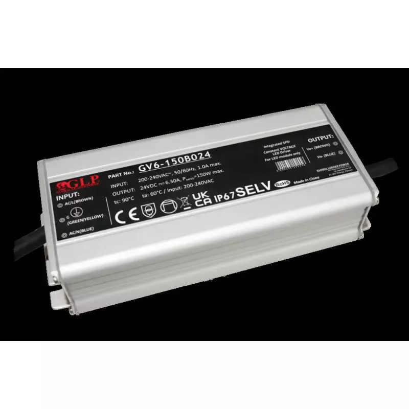 Alimentation LED DC24V 150W étanche IP67 GLP