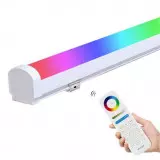 Réglette LED 18W 1900lm Étanche IP66 140° Pilotable 4/8 Zones - RGB+CCT 2700K-6500K LL1-18