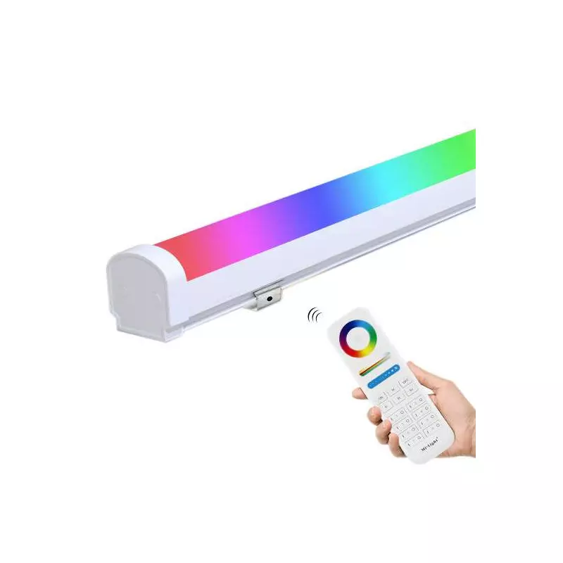 Réglette LED 18W 1900lm Étanche IP66 140° Pilotable 4/8 Zones - RGB+CCT 2700K-6500K LL1-18