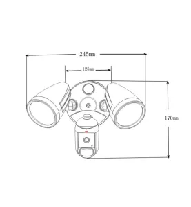 Projecteur LED 2x12W à Détecteur Diffuseur Transparent Avec Caméra de Surveillance