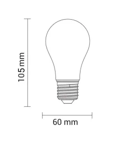 Ampoule LED Dimmable E27 A60 4W  équivalent à 48W - Blanc Chaud 2800K