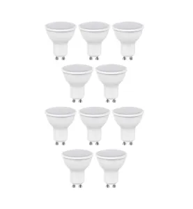 Lot de 10 Spots LED GU10 5W (eq. 40W) 320lm Premium - Blanc du Jour 6000K