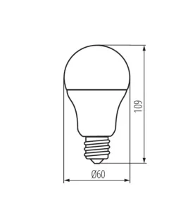 Ampoule LED E27 9,5W A60 Équivalent à 76W - Blanc Chaud 3000K