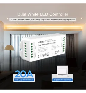 Contrôleur LED DC12/36V 10A/Ch RadioFréquence / Alexa / Google Asisstant - CCT 2700K-6500K 035P