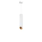 Suspension Moderne GU10 Blanche Diffuseur Or H30cm