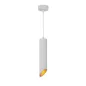 Suspension Moderne GU10 Blanche Diffuseur Or H30cm