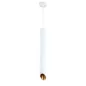 Suspension Moderne GU10 Blanche Diffuseur Or H50cm