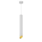 Suspension Moderne GU10 Blanche Diffuseur Or H50cm