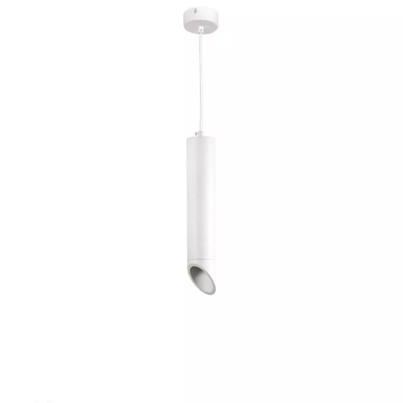 Suspension Moderne GU10 Blanche Diffuseur Blanc H30cm