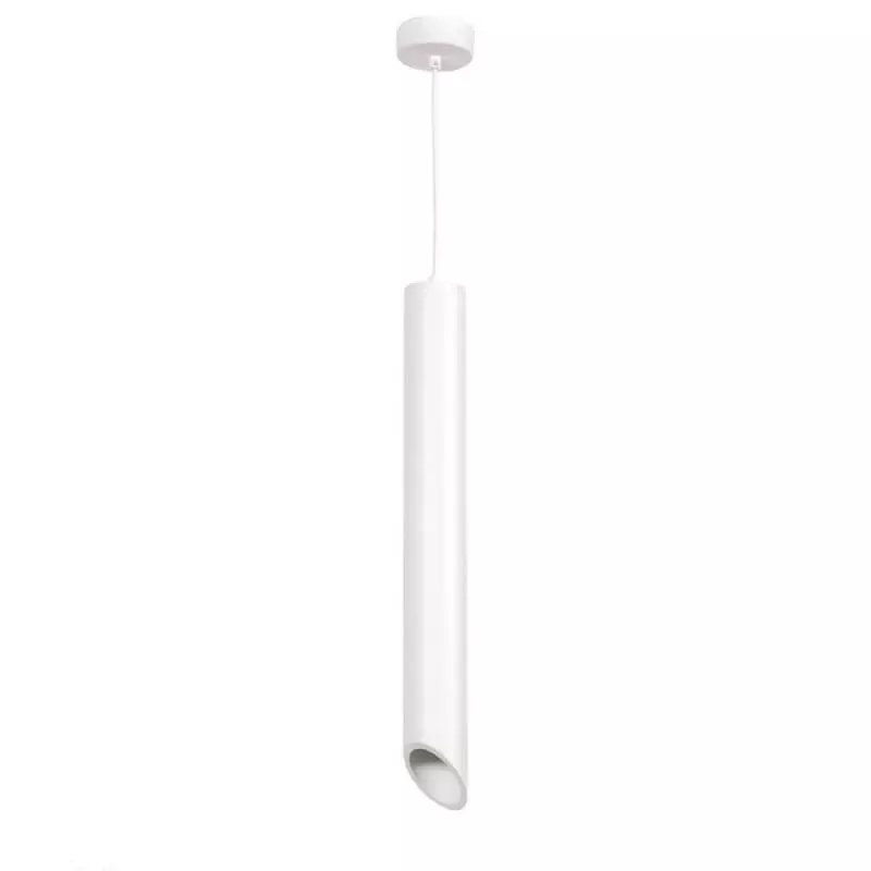 Suspension Moderne GU10 Blanche Diffuseur Blanc H50cm