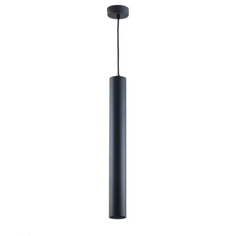 Suspension Moderne GU10 Noire Diffuseur Noir H50cm