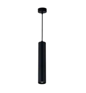 Suspension Moderne GU10 Noire Diffuseur Noir H50cm