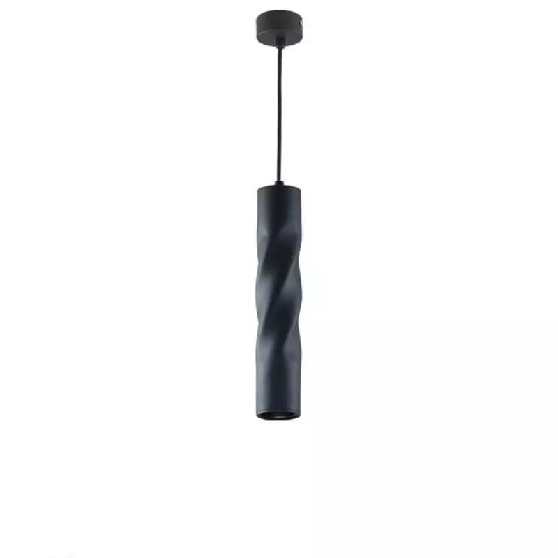 Suspension Moderne Torsade GU10 Noire H30cm