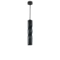 Suspension Moderne Torsade GU10 Noire H30cm