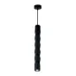 Suspension Moderne Torsade GU10 Noire H30cm