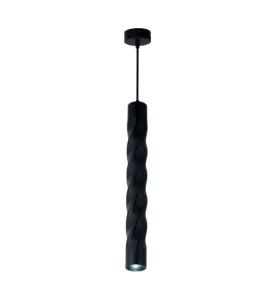 Suspension Moderne Torsade GU10 Noire H30cm