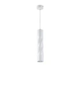 Suspension Moderne Torsade GU10 Blanche H30cm