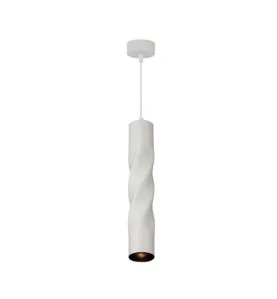 Suspension Moderne Torsade GU10 Blanche H30cm