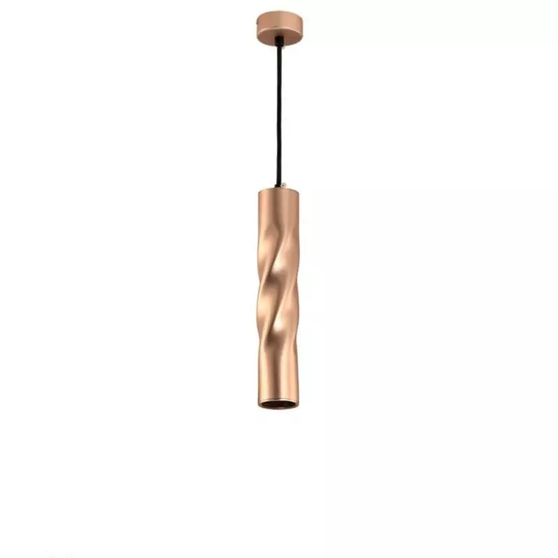 Suspension Moderne Torsade GU10 Cuivre H30cm