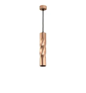 Suspension Moderne Torsade GU10 Cuivre H30cm