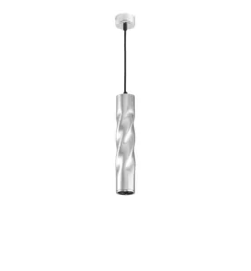 Suspension Moderne Torsade GU10 Argent H30cm