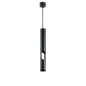 Suspension Moderne GU10 Noire Diffuseur Or H40cm