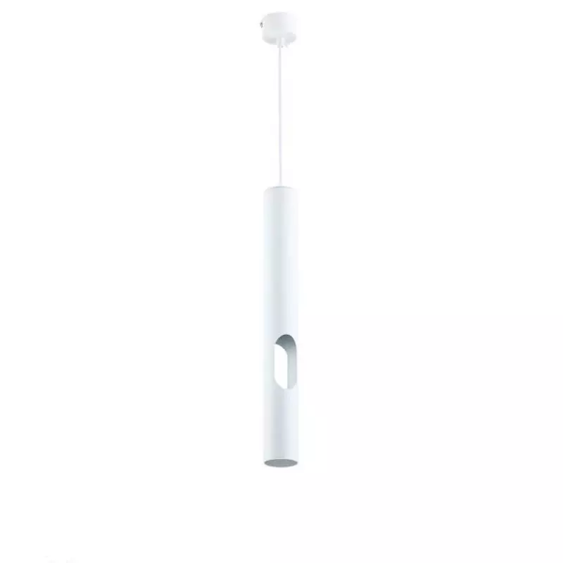 Suspension Moderne GU10 Blanche Diffuseur Or H40cm