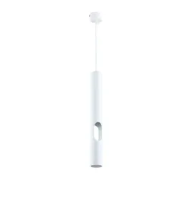 Suspension Moderne GU10 Blanche Diffuseur Or H40cm