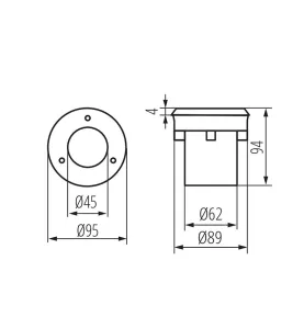 Applique encastrable extérieure étanche LED ronde