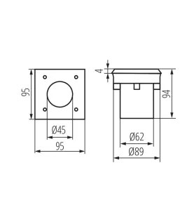 Applique encastrable extérieure étanche LED ronde