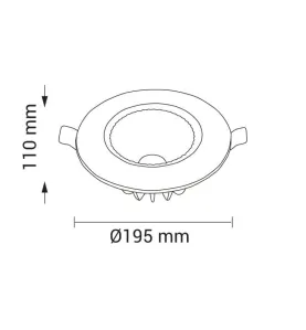 Downlight LED 40W rond ∅195mm Blanc - Blanc Naturel 4500K