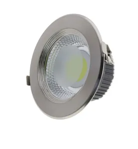 Downlight LED 20W rond ∅188mm Inox - Blanc du Jour 6000K