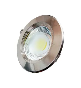 Downlight LED 20W rond ∅188mm Inox - Blanc du Jour 6000K