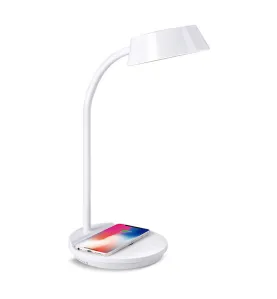 Lampe de Bureau LED 5W Blanche avec Chargeur à Induction - Blanc Naturel 4000K